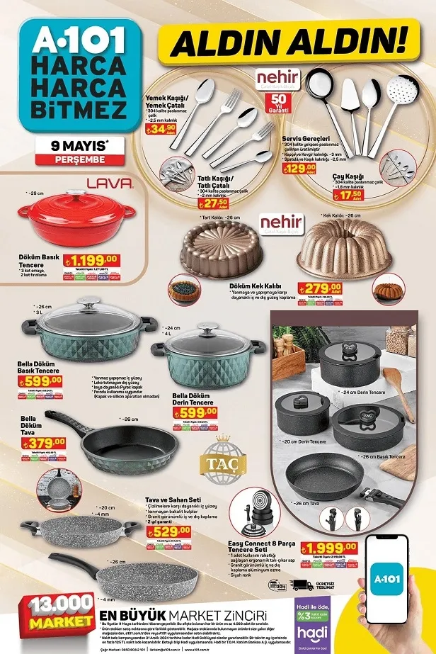 A101 13 Mayıs aktüel kataloğu yayınladı! A101’e uygun fiyata 3 musluklu su sebili, dikiş makinesi, hamur makinesi, halı yıkama makinesi satışta