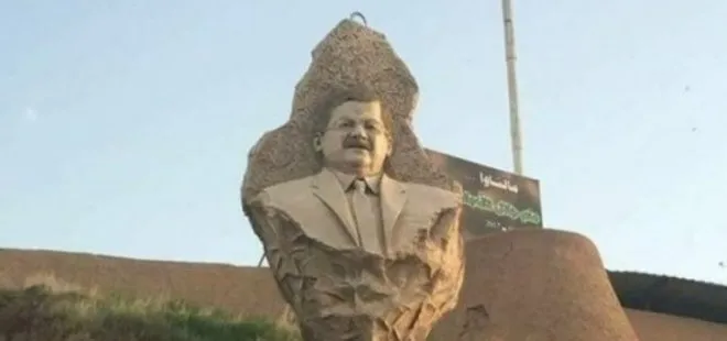 Kerkük’te izinsiz dikilen Talabani’nin heykeli kaldırıldı