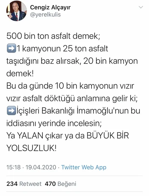 Siyasiler ve gazetecilerden Ekrem İmamoğlu’nun ’’Tüm yolların bakım ve onarımı gerçekleştirdik’’ iddiasına yalanlama