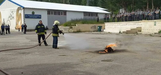 Bayburt POMEM'de yangın tatbikatı