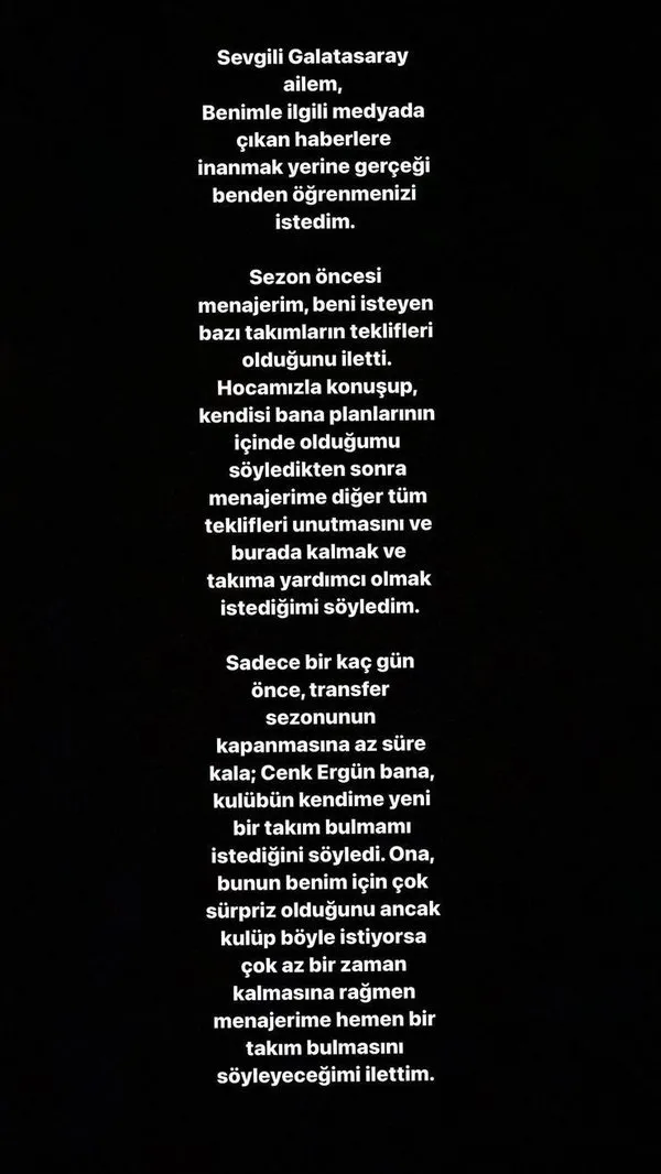 Galatasaray’da flaş ayrılık: Sözleşmesi tek taraflı feshedildi