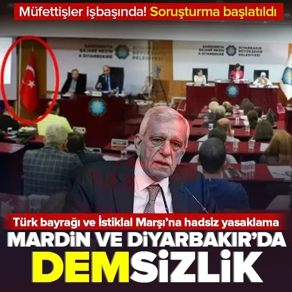 Mardin ve Diyarbakır’da DEM skandalı! Bölücü faaliyetler: İstiklal Marşı’nı okutmayıp Türk bayrağını kaldırdılar | Bakan Yerlikaya: Mülkiye müfettişleri görevlendirildi