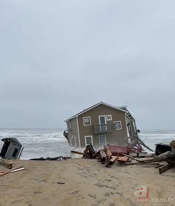 Gelgit ve rüzgara dayanamadı! 381 bin dolarlık ev okyanusa düştü