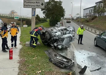Takla atan sürücü olay yerinden kaçtı! Görgü tanıklarından flaş iddia