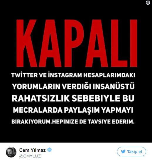 Cem Yılmaz sosyal medyayı bıraktığını açıkladı - 1
