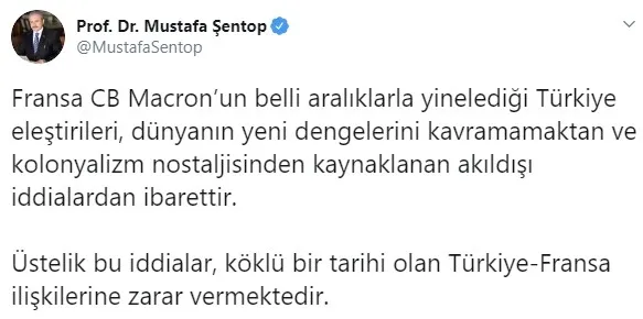 TBMM Başkanı Mustafa Şentop’tan Macron’a Libya tepkisi