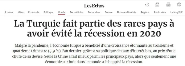 Salgını fırsata çevirdi! Fransız ekonomi gazetesinden Türkiye’ye övgü: Ekonomik daralmayı önleyebilmiş nadir ülkelerden