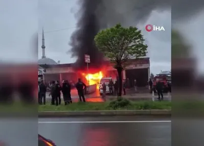 Rize’de oto döşeme atölyesinde yangın
