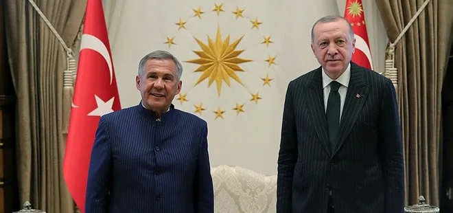 Son dakika: Başkan Erdoğan Tataristan Cumhurbaşkanı Rüstem Minnihanov’u kabul etti