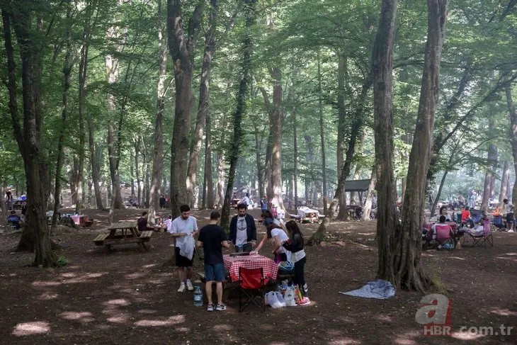 Belgrad Ormanı tıklım tıklım doldu... Uzun araç kuyrukları oluştu