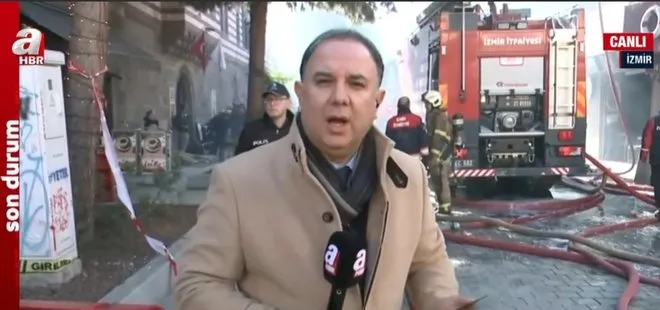 İzmir’de Kemeraltı Çarşısı’ndaki bir iş merkezinde yangın çıktı