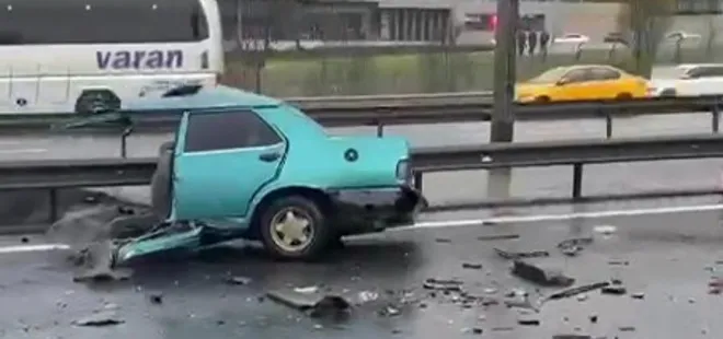 Otomobille çarpıştı ikiye bölündü: 2 yaralı