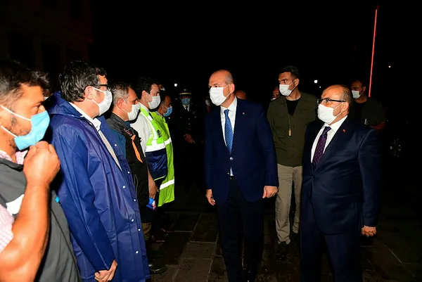 3 Bakan Trabzon Of'taki sel bölgesine gitti - 1