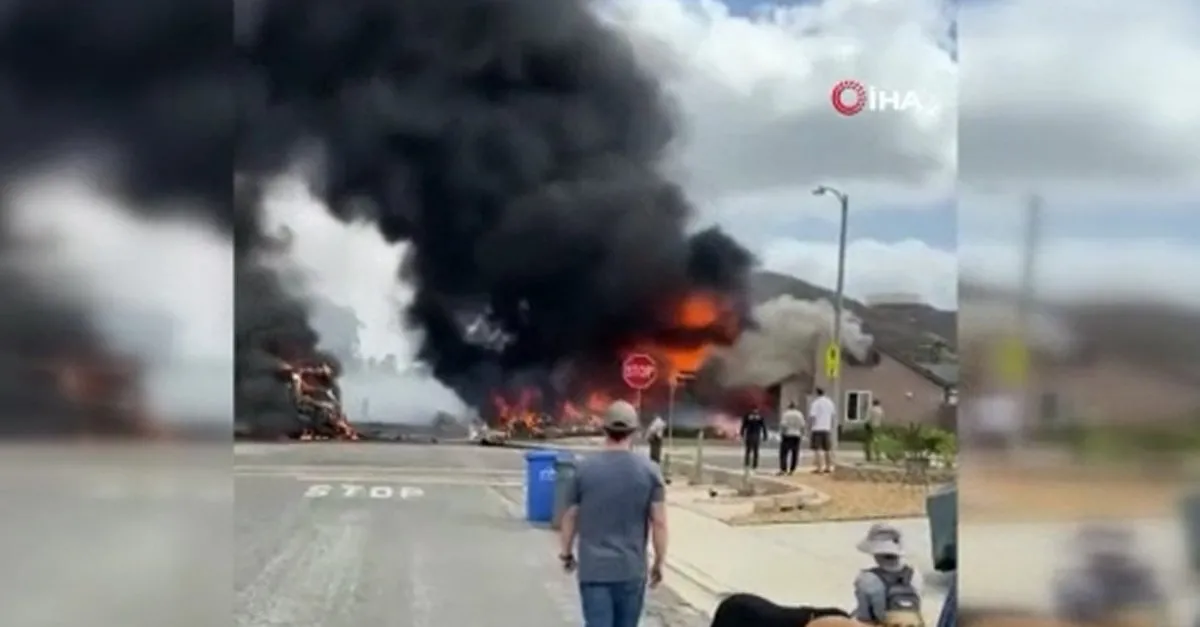 ABD'den korkunç haber! Uçak yerleşim yerine düştü