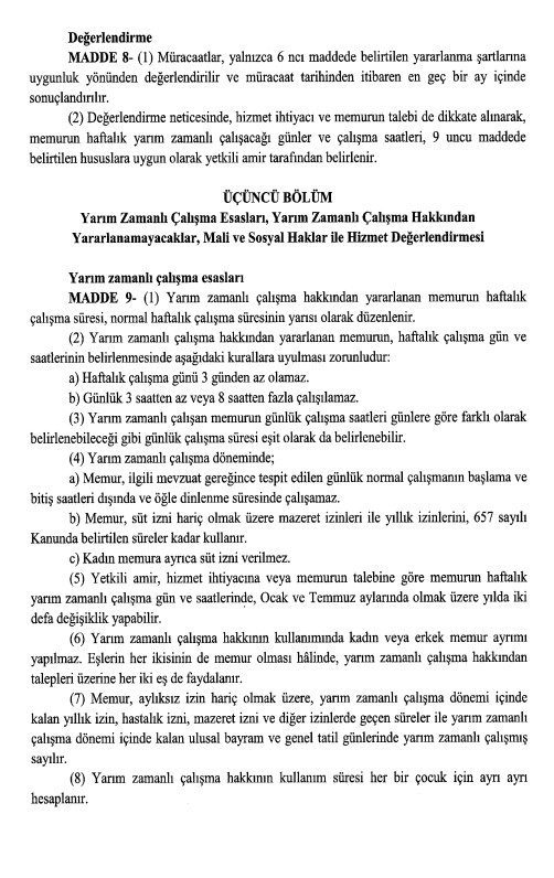 Devlet memurlarının yarı zamanlı çalışma düzenlemesi Resmi Gazete’de!