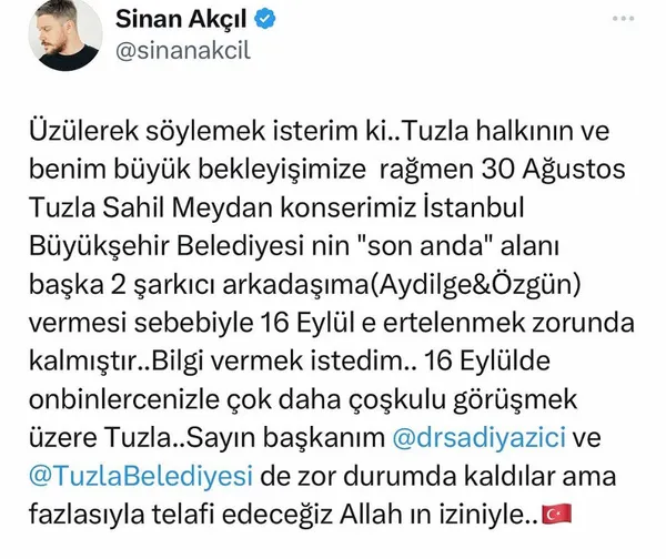 İBB’den Sinan Akçıl’a operasyon! Sahnesini iptal ettiler