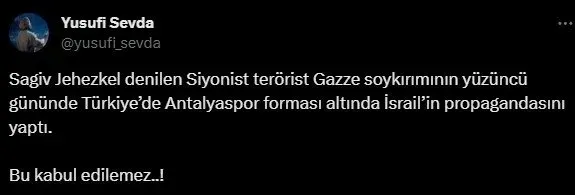 İşgalci İsrail’in propagandasını yapan Antalyasporlu Sagiv Jehezkel provokasyona böyle hazırlanmış! Ülkesine postalandı