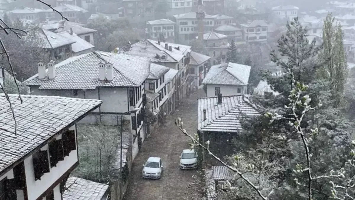 Uşak'ta nisanda kar yağışı