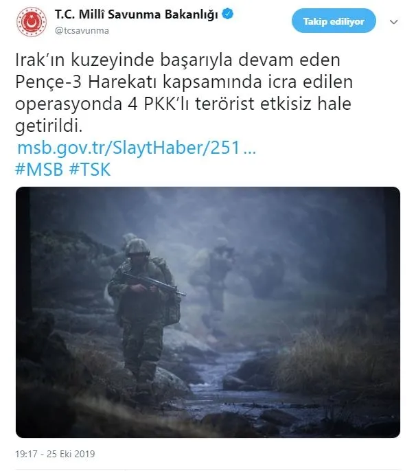 Pençe-3 harekatında 4 PKK'lı terörist etkisiz hale getirildi - 1