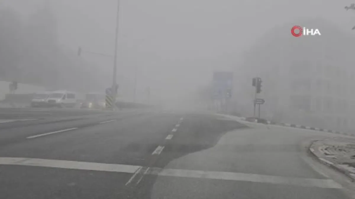Bilecik'te sis görüş mesafesini 10 metreye kadar düşürdü
