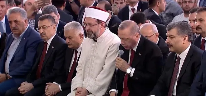 Başkan Erdoğan Millet Camii’nde şehitler için Kur’an-ı Kerim okudu