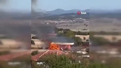 3 bin saman balyası kül oldu