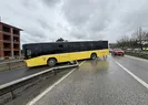 İETT otobüsü bariyerlere çarpıp yoldan çıktı