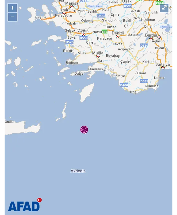 Son dakika: Akdeniz’de 5.5 büyüklüğünde deprem!