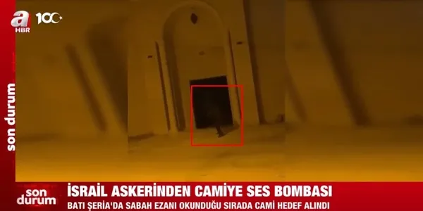 Katil İsrail askerinden Batı Şeria’da camiye ses bombası