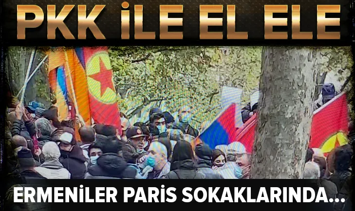 Ermeniler Paris'te PKK'lı teröristler ile gösteri düzenledi