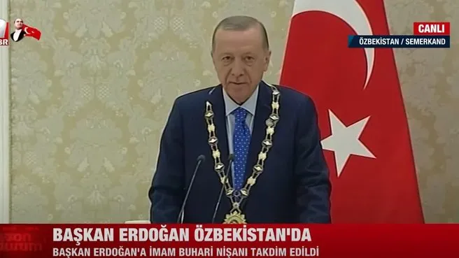 Başkan Erdoğan'a Yüksek Düzeyli İmam Buhari Nişanı takdim edildi