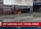 Yol treni çöp kamyonunu biçti!