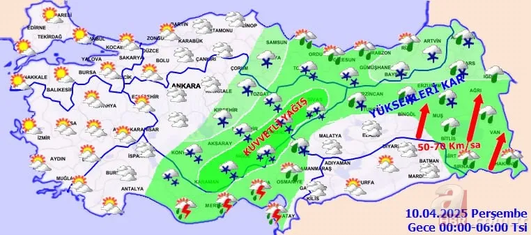 Meteoroloji'den kuvvetli fırtına alarmı | İstanbul dahil o iller tek tek işaretlendi! Günlerce kar ve çamur yağacak 9