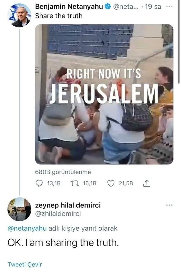 Boğaziçili Zeynep Hilal Demirci'nin İsrail Başbakanı Netanyahu'nun algı oyununu bozduğu video dünyanın gündeminde - 3