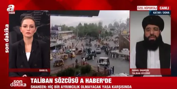 Son dakika: Taliban Sözcüsü Suhail Shaheen A Haber’e konuştu! Herkesin içi rahat olsun