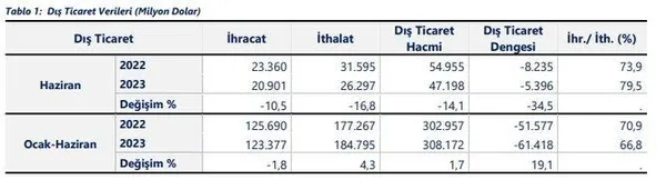 Ticaret Bakanlığı dış ticaret verilerini açıkladı! İhracat 20 milyar doları aştı | Haziran 2023 dış ticaret istatistikleri