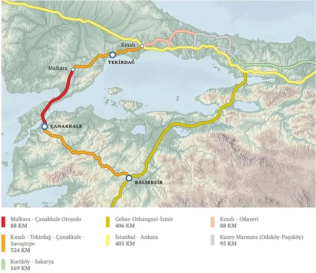 Çanakkale Köprüsü nereyi bağlıyor? 1915 Çanakkale Köprüsü nereden nereye bağlanıyor? Çanakkale köprüsü güzergahı haritası