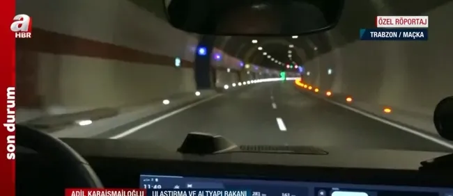 A Haber ekibi ve Bakan Karaismailoğlu Zigana Tüneli’nden Togg ile geçti