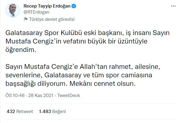 Son dakika: Galatasaray’ın eski başkanı vefat etti | Mustafa Cengiz kimdir