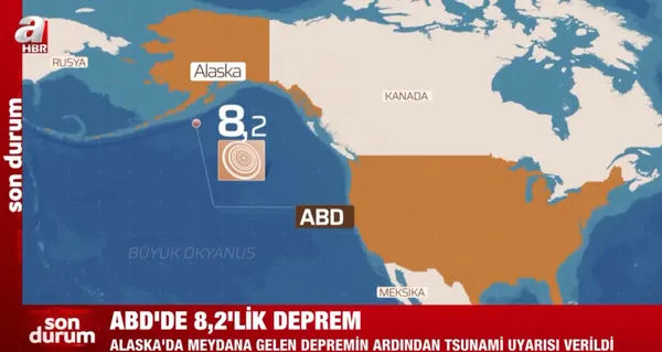 Son dakika: ABD’de 8.2 büyüklüğünde deprem! ABD’de korkutan deprem! ABD’de tsunami uyarısı!