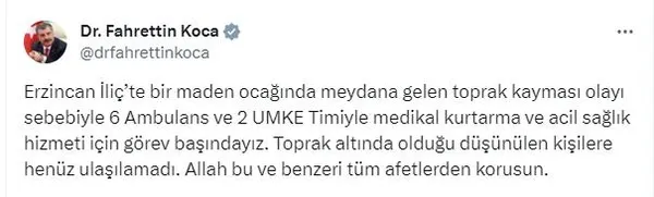 Erzincan’da maden faciasında heyelan | Bakan Yerlikaya son durumu açıkladı