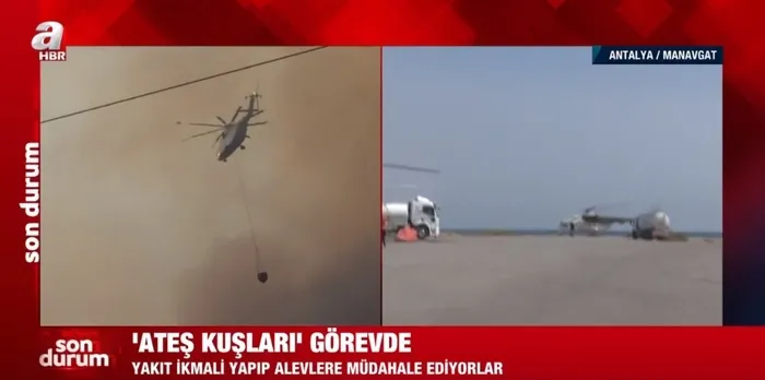A Haber Antalya Manavgat’taki orman yangınına müdahale eden 'ateş kuşları'nı görüntüledi - 1