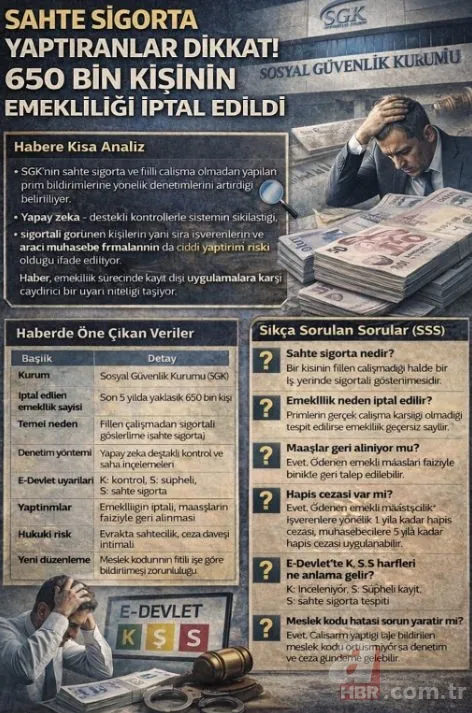 Sahte sigorta yaptıranlar dikkat! 650 bin kişinin emekliliği iptal edildi 8