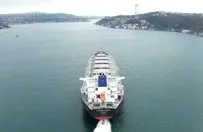 Rusya’nın vurduğu gemi Boğaz’dan geçiyor! A Haber drone kamerasında