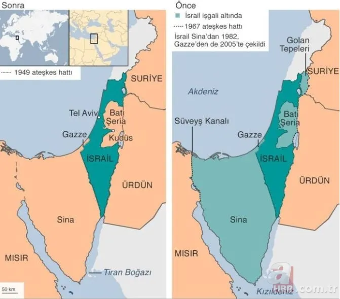 İsrail’in Filistin'i kanlı işgali haritalara böyle yansıdı 16