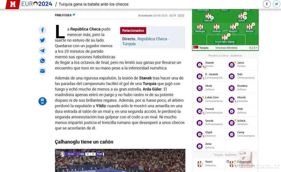 Türkiye Çekya'yı devirdi Avrupa'nın manşetlerini süsledi: Muhteşem Türkler... 3