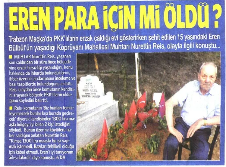 Yurt gazetesinden Eren Bülbül'le ilgili ahlaksız haber! - 1