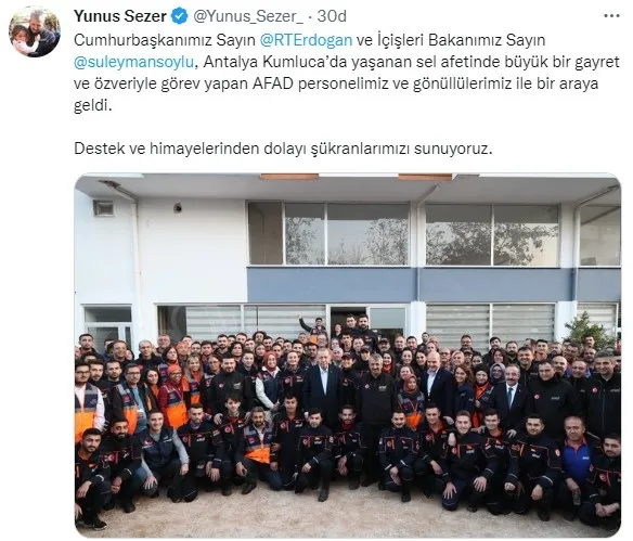 Başkan Erdoğan Antalya’daki sel afetinde görev yapan AFAD personeliyle bir araya geldi