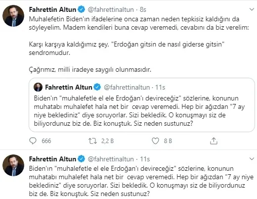 İletişim Başkanı Fahrettin Altun'dan "milli iradeye saygı" çağrısı - 1