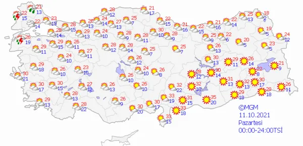 1633707889468.png Meteoroloji'den İstanbul başta olmak üzere Marmara ve Ege'deki çok sayıda ile son dakika sağanak yağış uyarısı! 5 günlük hava durumu - 6